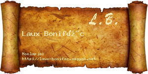 Laux Bonifác névjegykártya